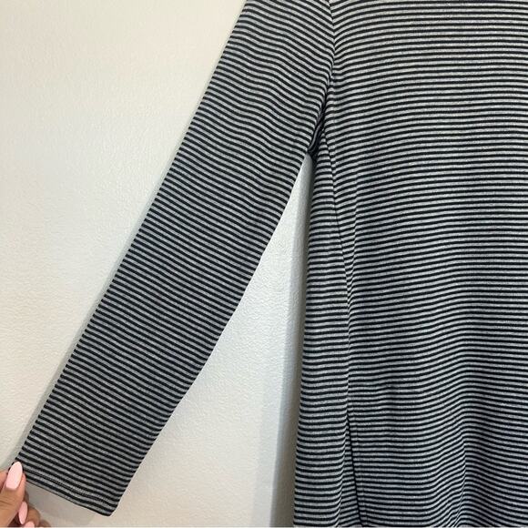 J Jill French Terry Shift Knit Dress Gray Blue Stripe Women's Size Small - Picture 5 of 10